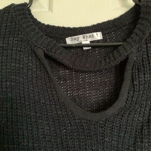 Black Cutout Sweater